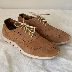 Cole Haan Tan Suede Zerogrand Wingtip Oxford Size 11